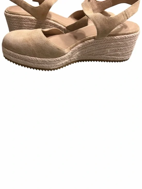 Eileen Fisher Tan Suede Espadrille Slingback Wedge - Picture 7 of 10